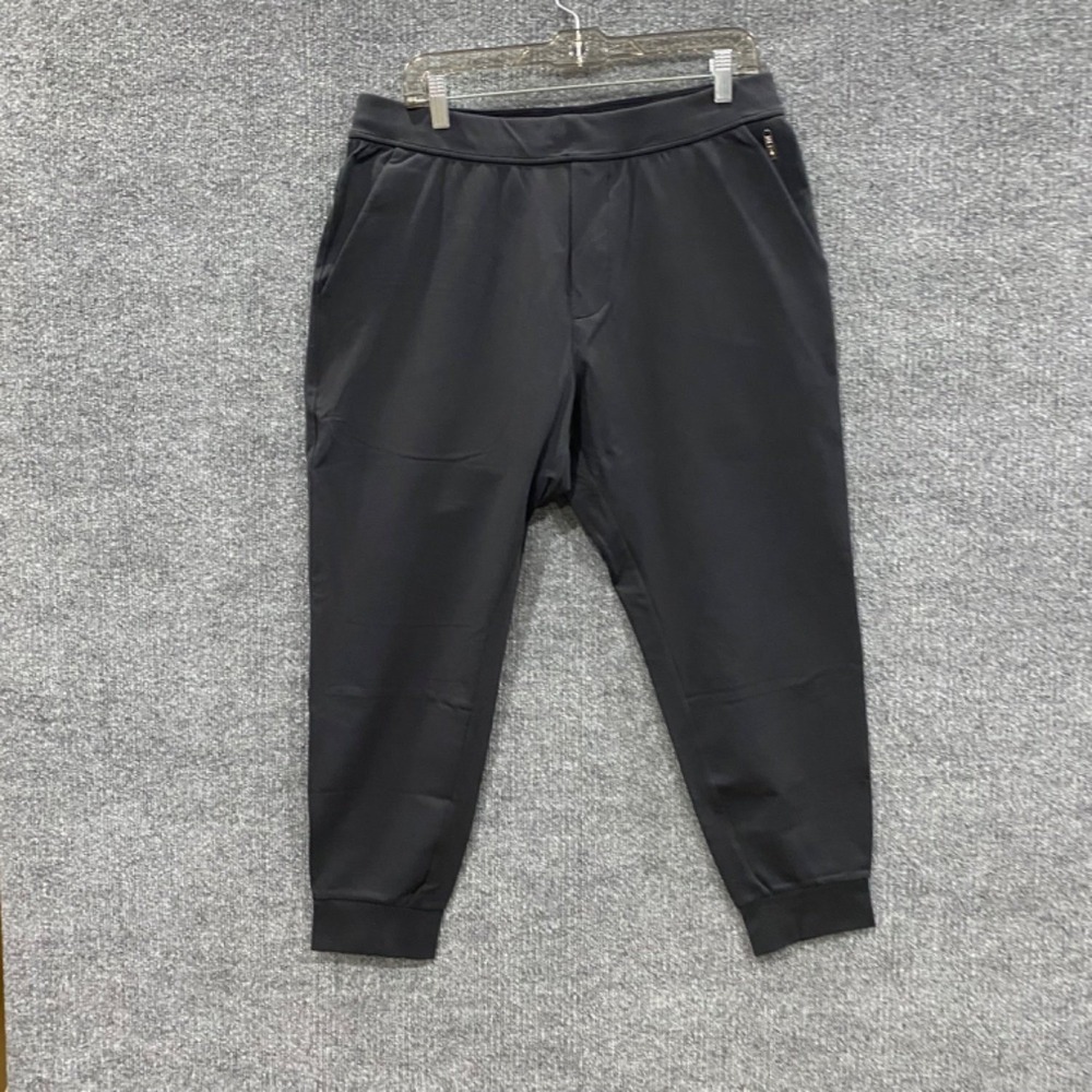 Public Rec All Day Every Day Jogger Pants Mens 34x28 Black Stretch Cuffed Hem